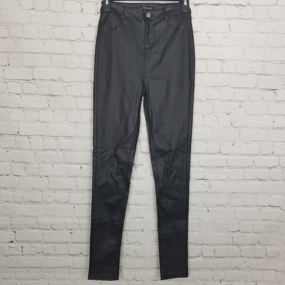 Shinestar Pants - Shinestar Black Faux Leather Moto Pants NWT